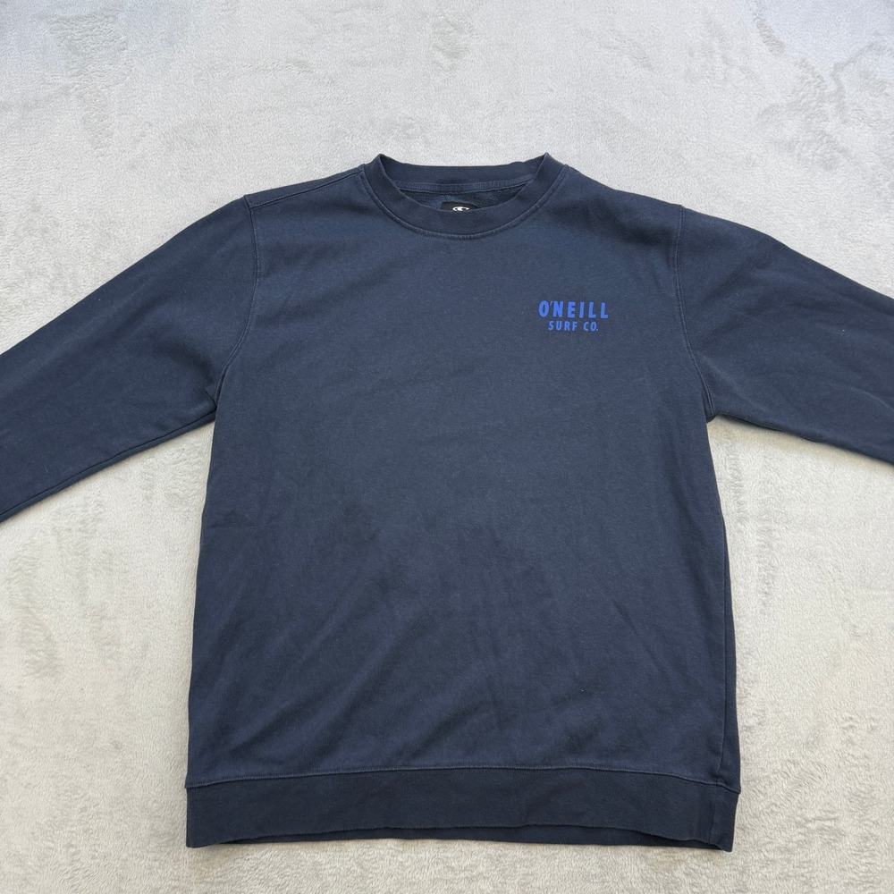 ONeill Sweatshirt Mens Large Navy Blue Sunset Wave Graphic Surf Co Pullover